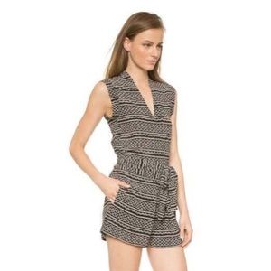 Madewell Black and White Patterned Romper